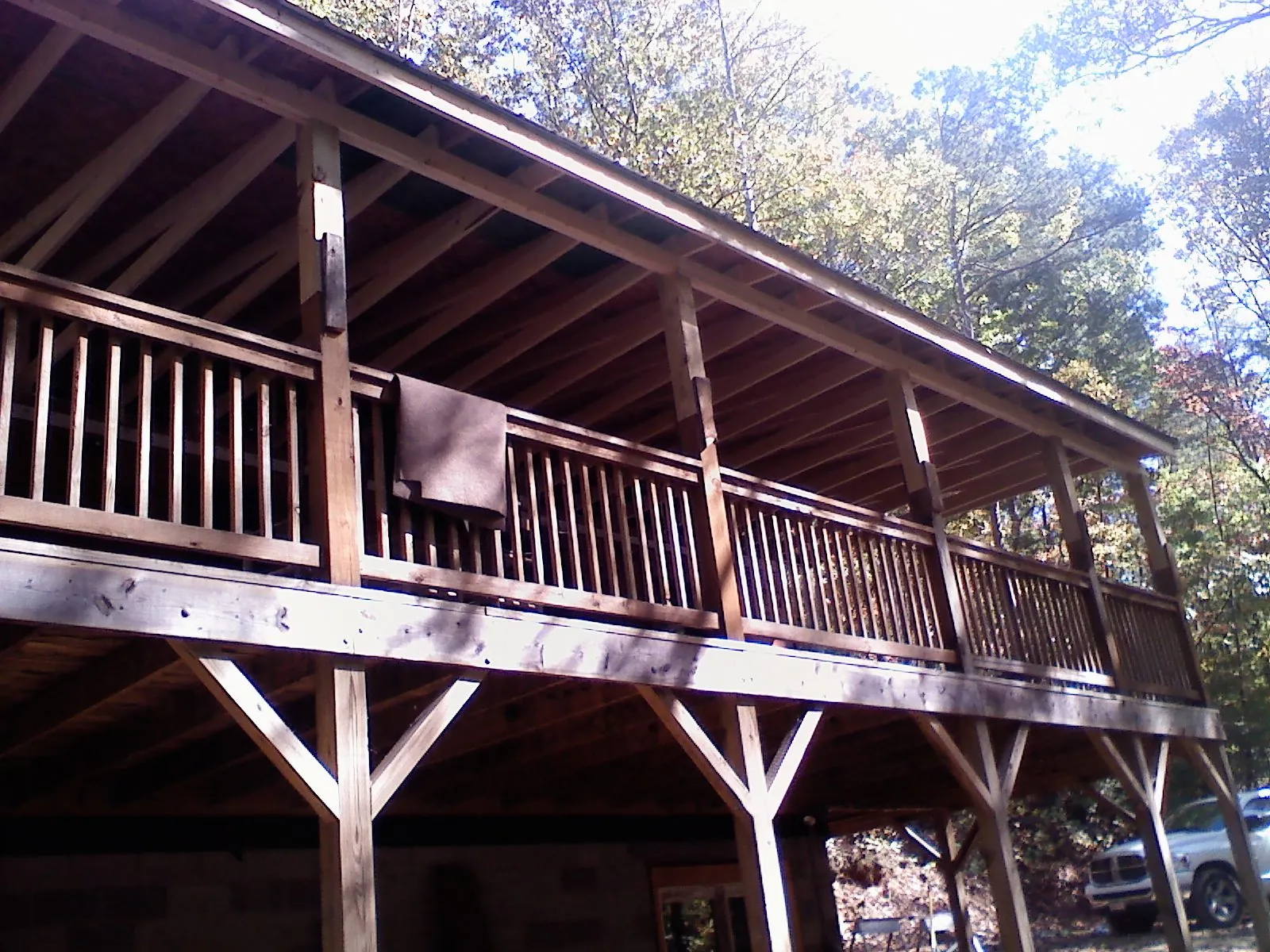 Timber framing under a new elevated porch and deck — Roof Leak Repair in Anderson by Roofing Brothers